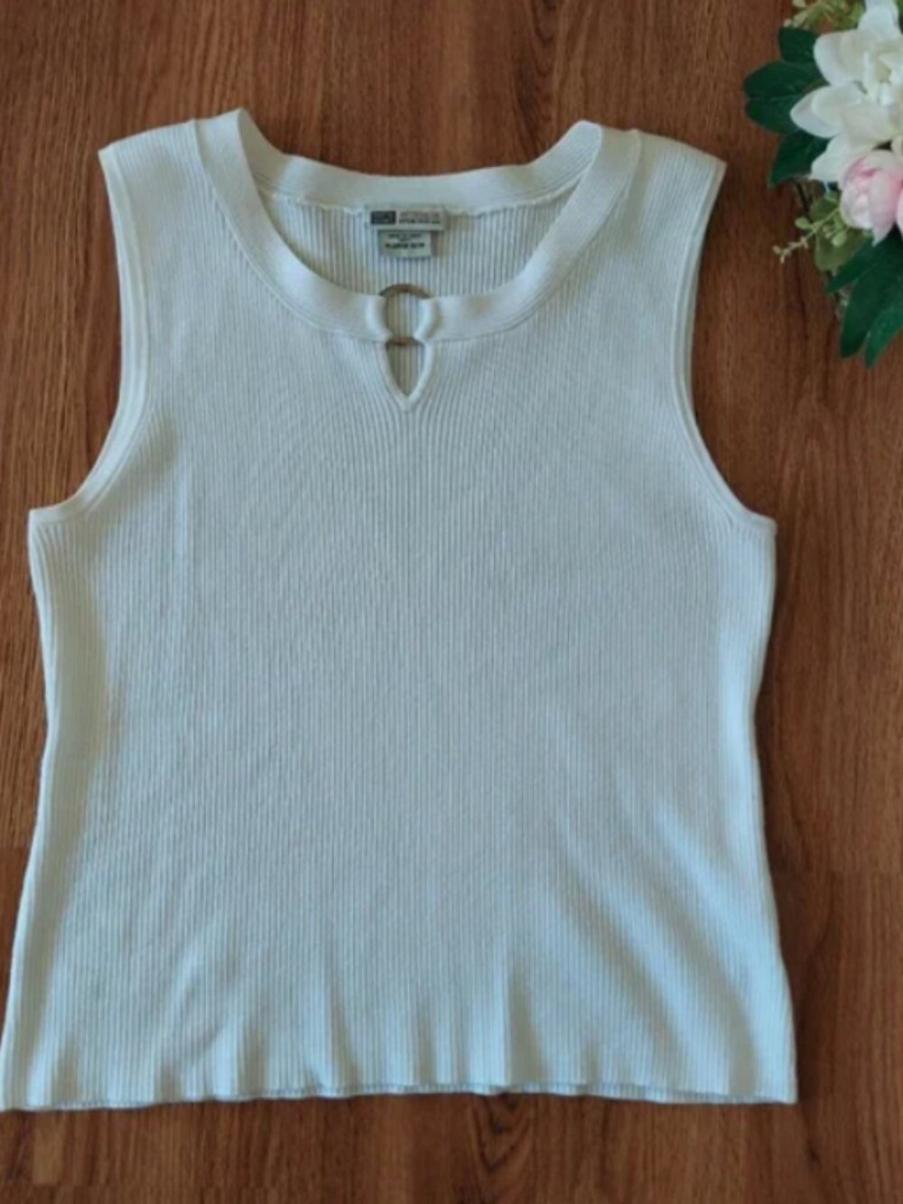 Faded Glory woman white blouse. Size XL Cotton Breathable Formal Casual Comfort